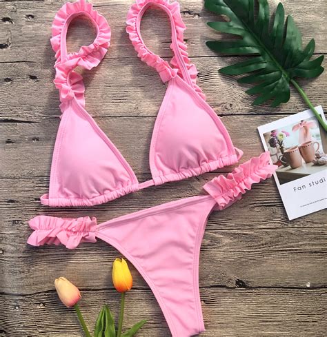 New women bikini 4colour swimwear Fold fabric bandage bathingsuit