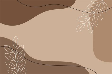 Brown Pastel Abstract Wavey Background With Leaves 16120201 Vector Art