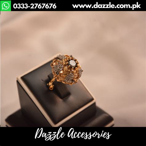 Gold plated black golden ring - Dazzle Accessories