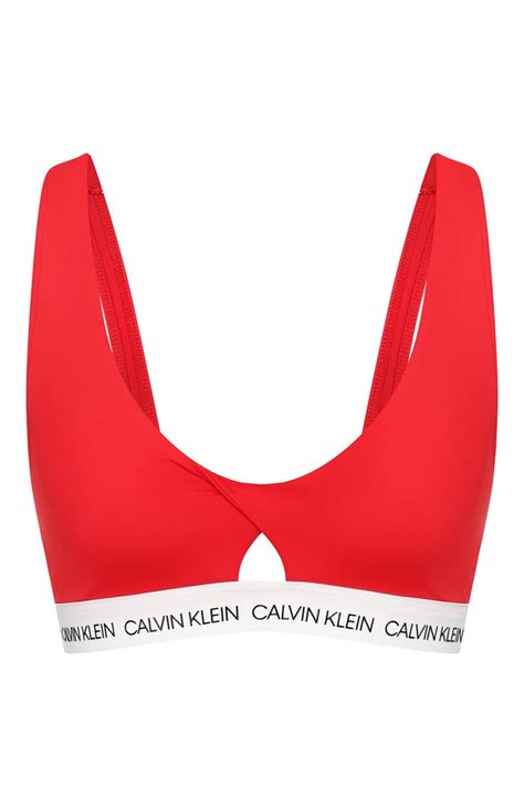 Женский красный бра-топ CALVIN KLEIN купить в интернет-магазине ЦУМ ...