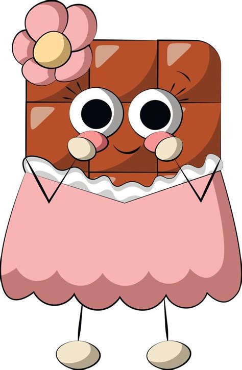 Cute cartoon Chocolate Character Girl. Draw illustration in color ...