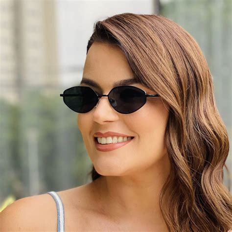 Oculos De Sol Rosto Oval Feminino - Óculos de Sol Feminino Oval Preto Jade - Safine