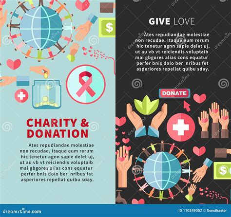 Give Love Charity and Donation Promotional Vertical Posters Stock