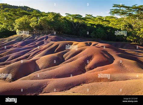 Seven Coloured Earth in Chamarel, Mauritius island Stock Photo - Alamy