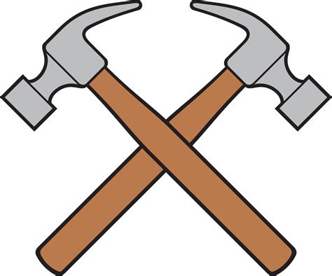 Crossed hammers color vector illustration 2258827 Vector Art at Vecteezy