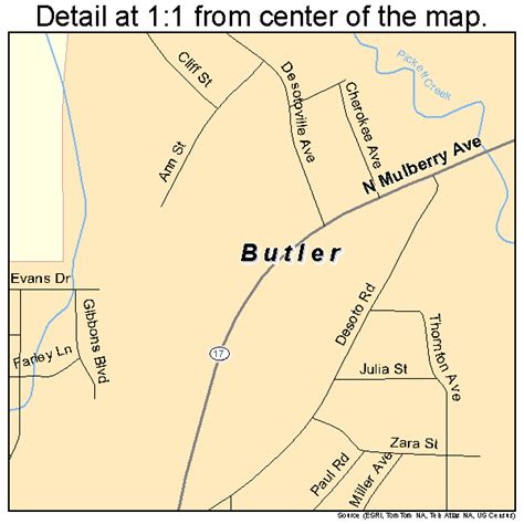 Butler Alabama Street Map 0111032