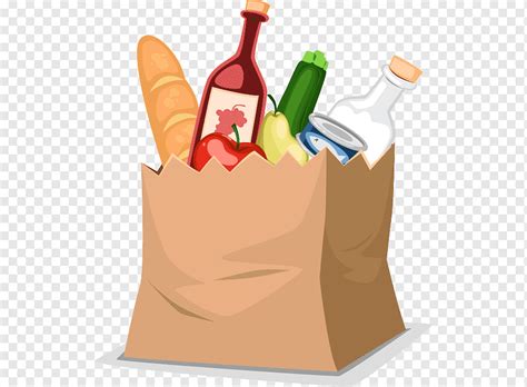 продуктовый бумажный пакет с продуктами и продуктами питания ...