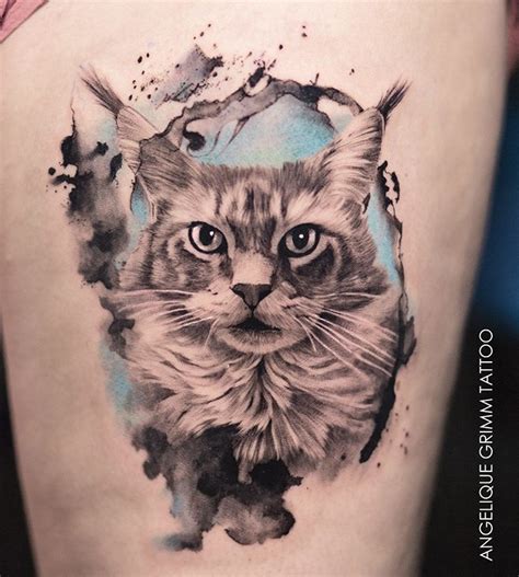 Realistic Persian Cat Tattoo - Pets Lovers