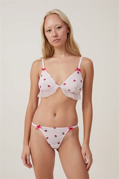 Sasha Flocking Mesh Tanga G String Brief