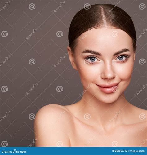 Portrait Beautiful Young Woman with Clean Fresh Skin Stock Photo ...