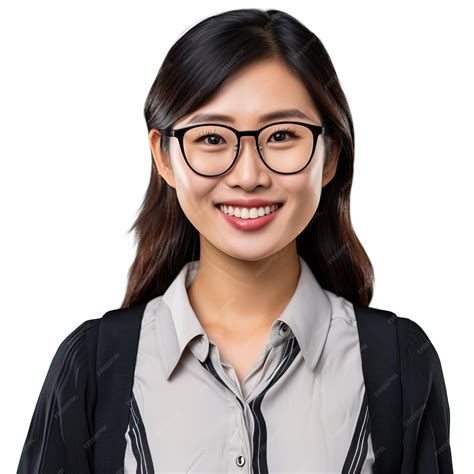 Premium Photo | Asian Woman Teacher transparent white isolated