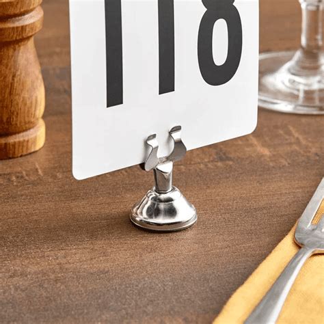 stainless steel clamp style menu card holder abraham