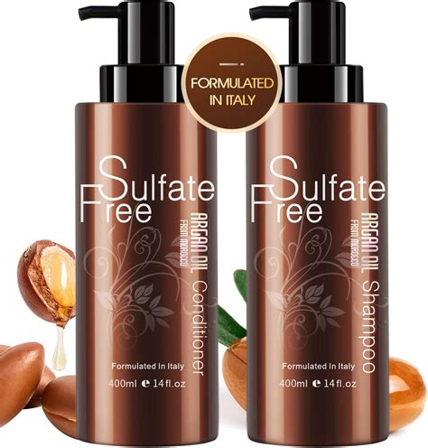 Amazon.com : Moroccan Argan Oil Shampoo and Conditioner Set - Sulfate ...