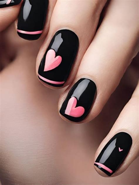 55+ Chic Black Valentine Nail Designs and Ideas
