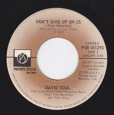 David Soul – Don't Give Up On Us (1976, Vinyl) - Discogs