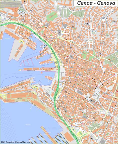 city map of genoa italy