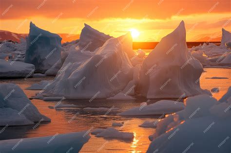 Premium AI Image | Global warming and melting glaciers