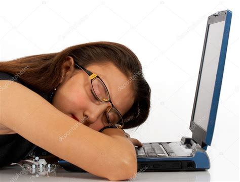 Girl Asleep On Her Notebook Computer — Stock Photo © stuartmiles #6487455