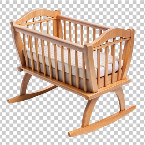wooden cradle  transparent background premium ai generated psd