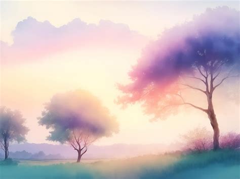 Premium AI Image | Pastel colors landscape