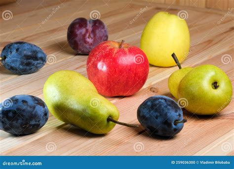 Fruit Layout on a Wooden Table Stock Photo - Image of nutrition, healthcare: 259036300