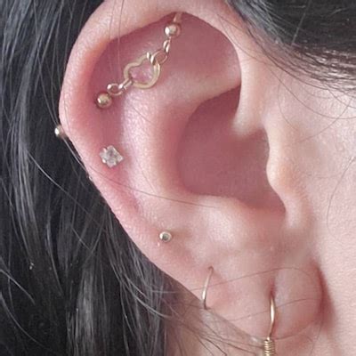 Industrial Piercing Jewelry With Minimalist Heart, Available in Black ...