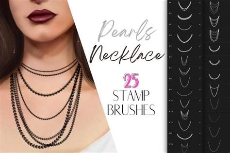 procreate necklace pearls stamp brushes graphic  calcool creative
