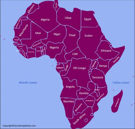 Africa Map with Countries – Labeled Map of Africa [PDF]