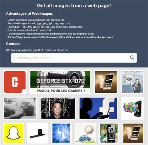 WebImages : Display all images from web page with URL - Application ...