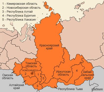 Карта Сибирского Федерального Округа | Пикабу