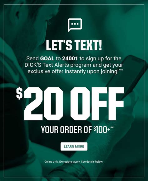 Dick's Sporting Goods: Sign up for Text Alerts & Get $20 Off! | Milled