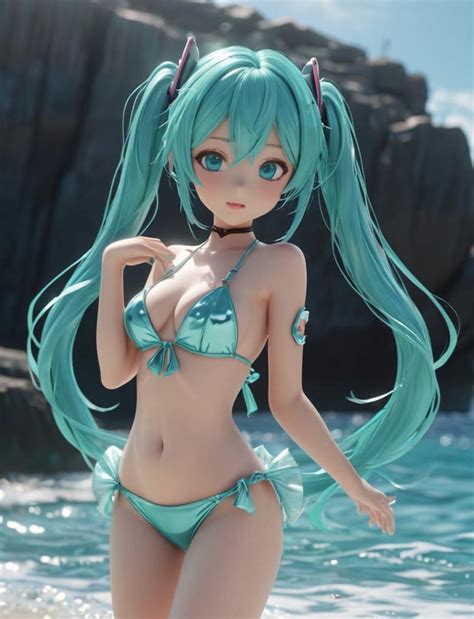 hatsune miku  bikini  pazuzulord  deviantart