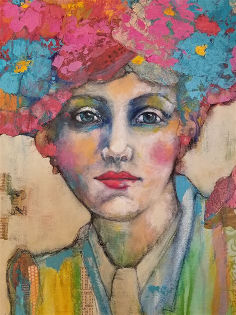 Mary Victoria by Linda Carol | Self portrait art, Abstract face art
