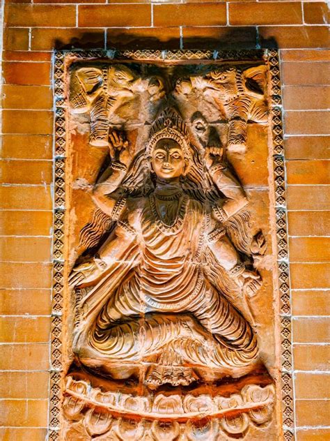 stone carvings  goddess durga  walls  kalighat  temple