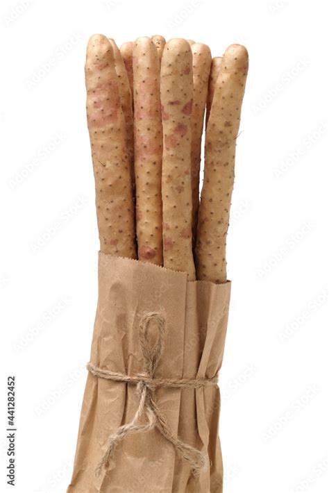 Chinese yam on white background Stock Photo | Adobe Stock