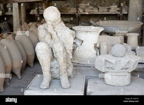 Pompeii, Campania, Italy; artifacts recovered during excavation ...