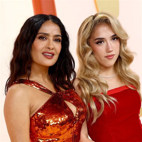 Salma Hayek and Daughter Valentina Pose in Matching Red Gowns at the