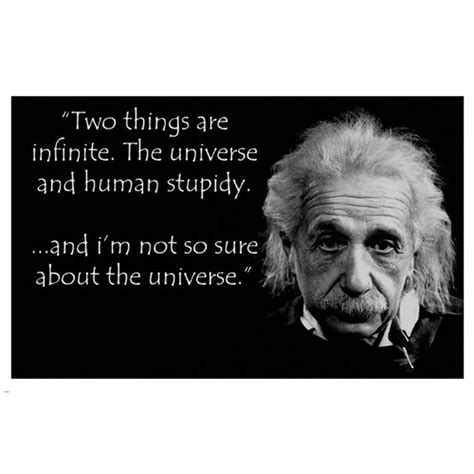 Albert Einstein Human Stupidity Quote Poster 24X36 Funny Inspirational ...