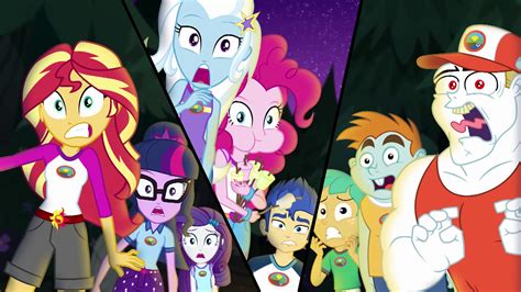 Image - CHS campers frightened by shadowy eyes EG4.png | My Little Pony Equestria Girls Wiki ...