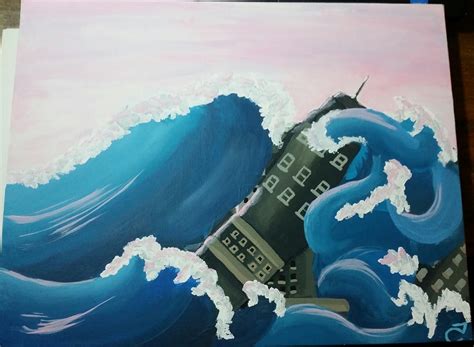 Tsunami Acrylic Painting Commission by Tinalbion on DeviantArt