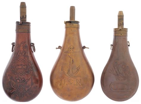 Three Desirable U.S. Military Powder Flasks | Rock Island Auction