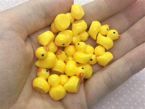 5/10pcs Tiny Rubber Ducks 14mm Miniature Duck Cabochons | Etsy