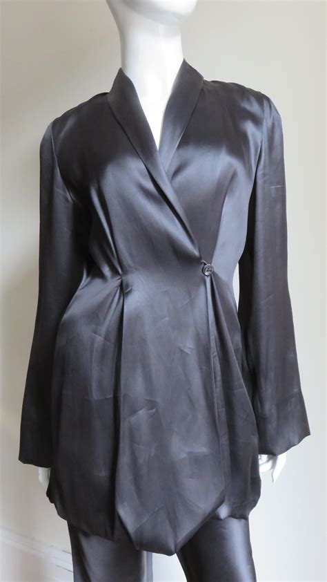 Yumi Eto Silk Adjustable Parachute Jacket and Pant Suit For Sale at
