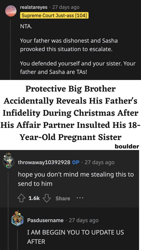 protective big brother accidentally reveals  father  infidelity
