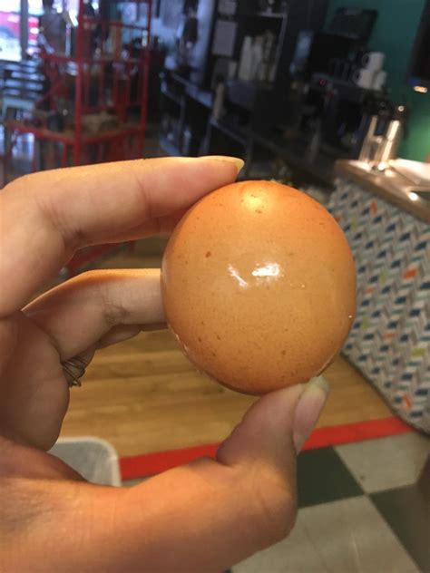 An egg that is spherical and also weird : r/WeirdEggs