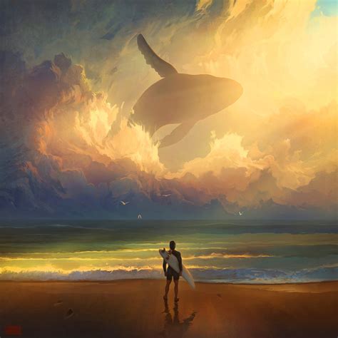 Flying Whale Painting at PaintingValley.com | Explore collection of ...