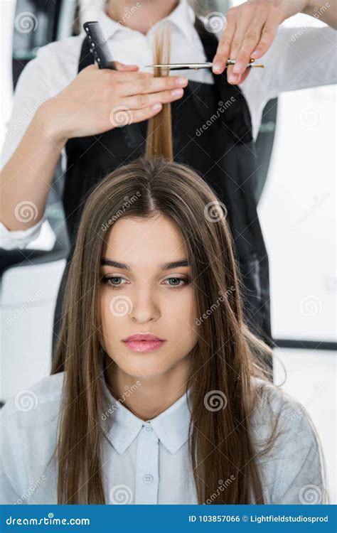Cutting hair stock photo. Image of lifestyle, pretty - 103857066