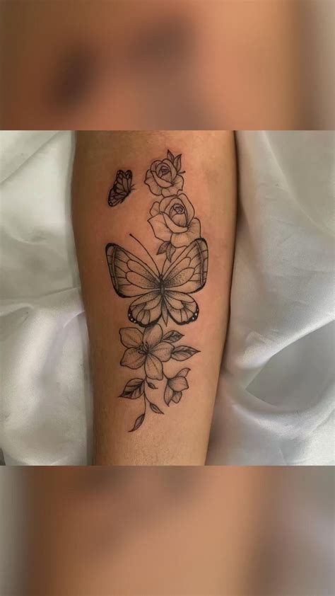 Tatuagem Borboleta Com Flores Delicada - Tatuagem delicada feminina - borboletas e flores 🥰 | Tatuagens ...