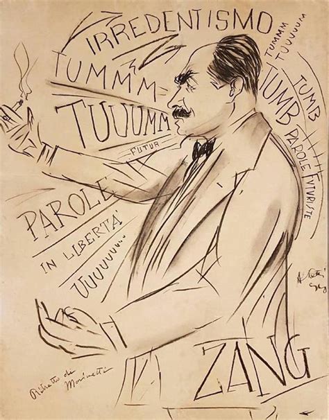 portrait  filippo tommaso marinetti  francesco cangiullo