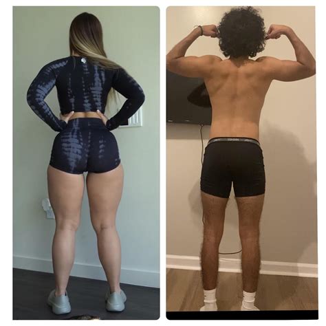 Me (5’6 135lbs) vs Sabrinanic_fit (5’6 172lbs). I’ve been going gym for